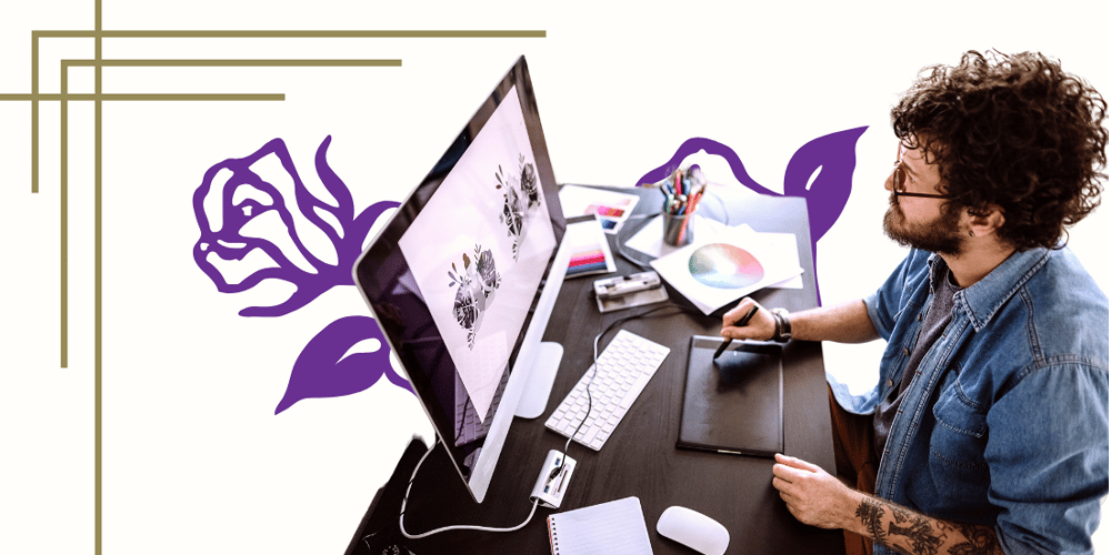 Tattoo artist using illustration software