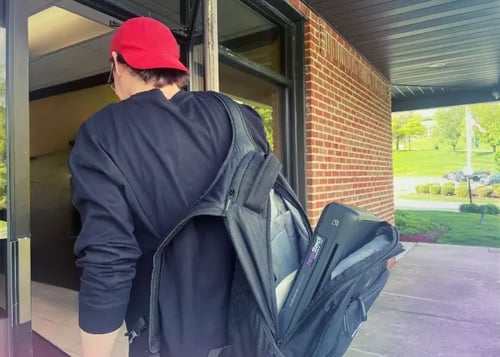 Tattoo stencil printer in a backpack 